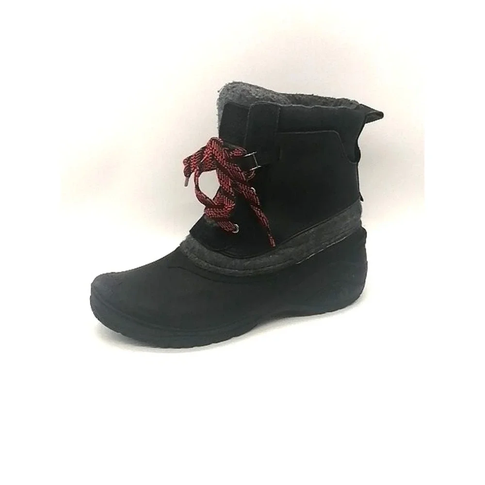 The North Face Boots Womens Black 8.5 Leather Winter Shoes Primaloft NF0A3MLO